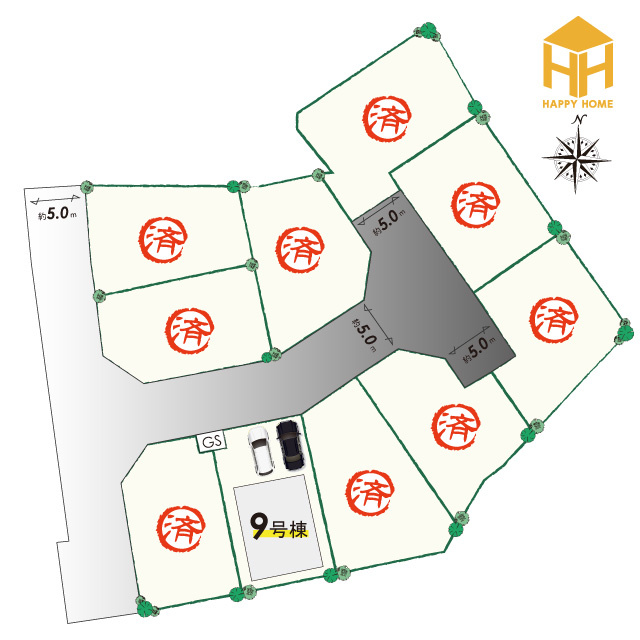 クレイドルガーデン北王子町新築一戸建て全8区画│4LDK+並列駐車2台可の区画図|閑静な住宅街×駅徒歩圏内の利便性の立地◎皆様からのご連絡を心よりお待ちしております。
