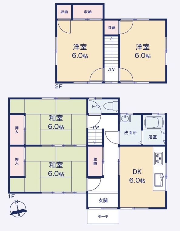 中古戸建　熊谷市本石2-230-7（リフォーム住宅）の間取り