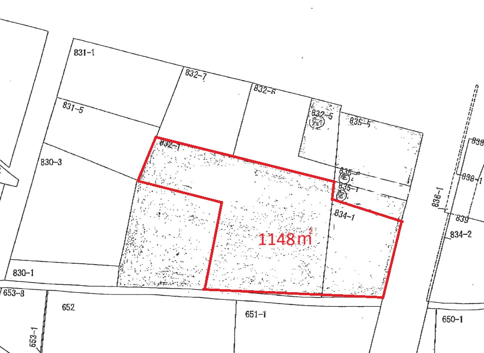矢橋町821借地の区画図