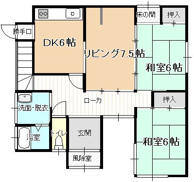 酒田市錦町二丁目の間取り|1F間取図