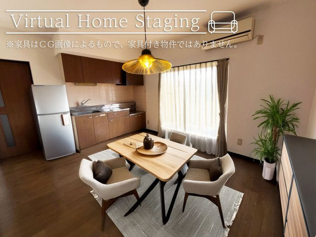 モンシャトー小山のキッチン|DKの家具配置イメージです