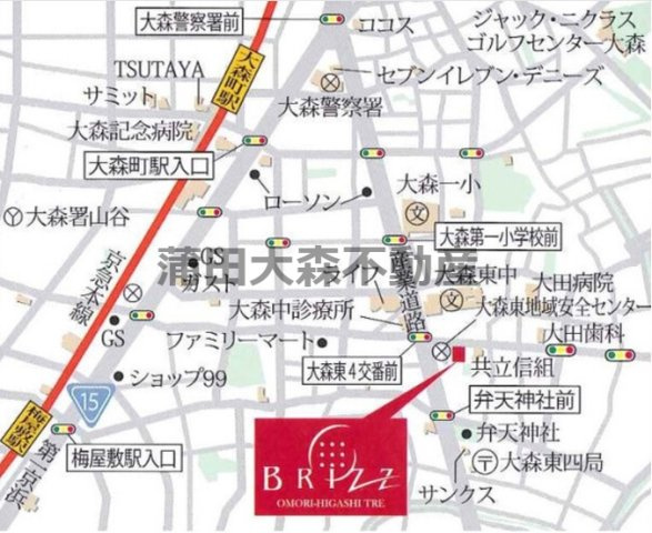 ブライズ大森東TREの地図