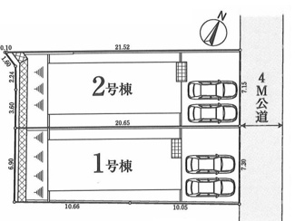 【区画図】 | 【仲介手数料無料！！】川崎市麻生区細山4丁目　新築戸建て（全2棟）1号棟　4880万円