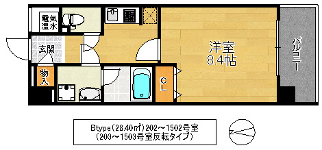 東大阪市高井田西６丁目の賃貸マンションの間取り