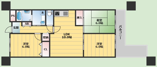 【間取り】 | 松嶌マンション西緑丘