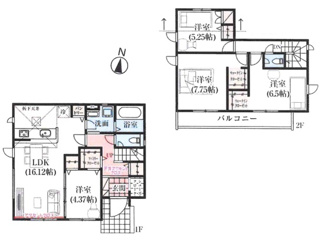 【間取り】 | 中山五月台1丁目 | 2号棟