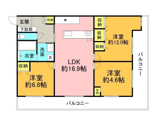 〇ル・サンク旭橋の間取り