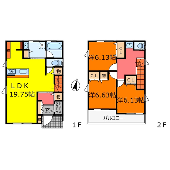 【間取り】 | エンゼルハウス南アルプス市十五所①