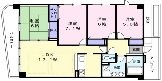 クラウンセゾン深井の間取り