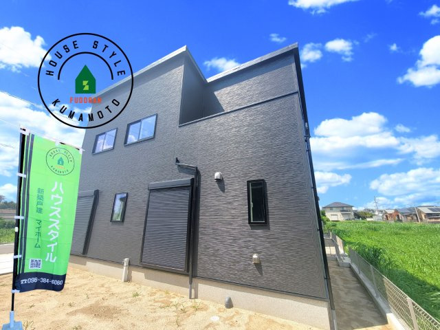 菊池市泗水町吉富第2-4棟（3号棟）の外観|デザイン性のある外観です。