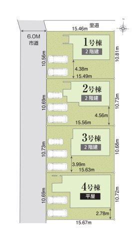 菊池市泗水町吉富第2-4棟（4号棟）の区画図|配置図（4号棟）