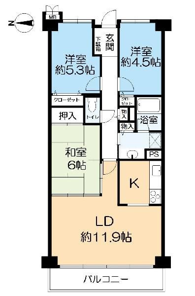 ルネ門戸東西棟の間取り