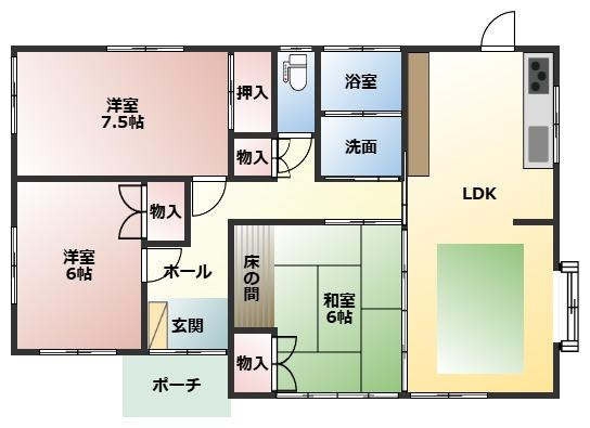 都城市志比田町の中古一戸建の間取り
