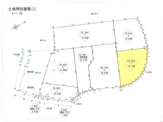 大津甲　建築条件なし　売土地　1号地　（全6区画）