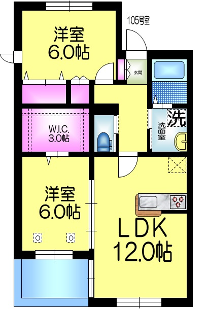 パークヴィラ王子台Ａ棟の間取り