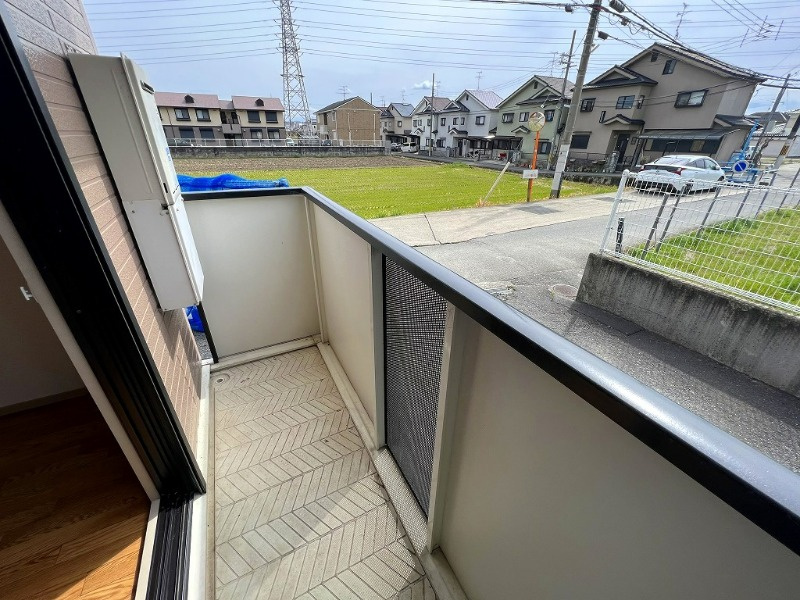 大和高田市大字池田のアパートのバルコニー