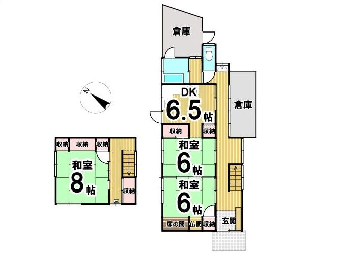 飯塚市鯰田　中古戸建の間取り|※間取り図と現況が異なる場合には現況を優先いたします。