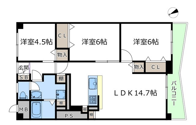 【間取り】 | ハイロイヤル緑地公園パートⅡ | エイブルにて取扱い可能な住宅ローンは、全部で10種類以上！お客様にピッタリの住宅ローンを当社のFPよりご案内させて頂きます。住宅ローンのご相談だけでも、お気軽にご相談下さいませ。