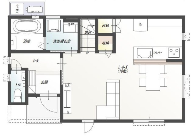 石立町　建築条件付き　売土地　1号地　（全8区画）の参考プラン|2Ｆ