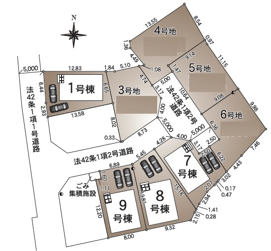 全10区画　WIC付収納豊富　明石市北王子町　9号棟　新築戸建の区画図
