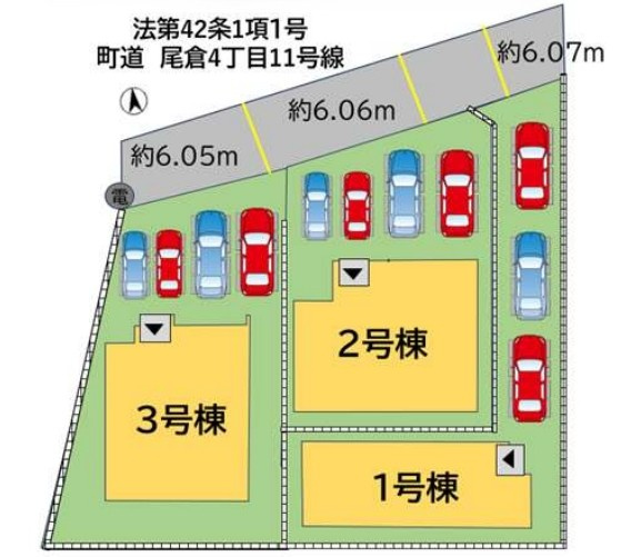 京都郡苅田町尾倉4丁目1期の区画図