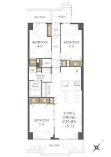 【間取り】杁中スカイタウンＡ棟 