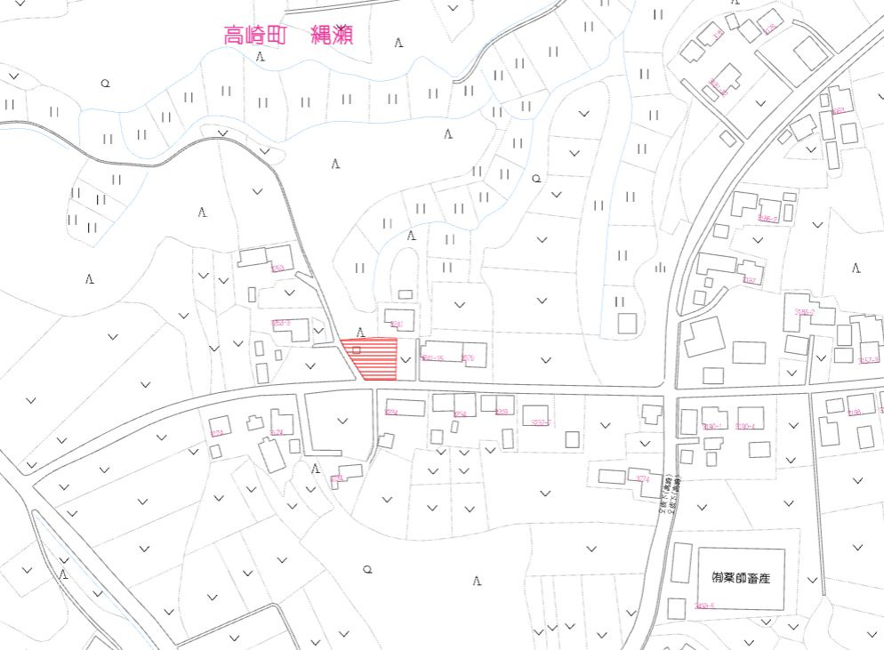 都城市高崎町縄瀬の売地の土地図
