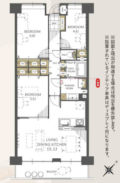 成子坂壱番街の間取り|3LDK

