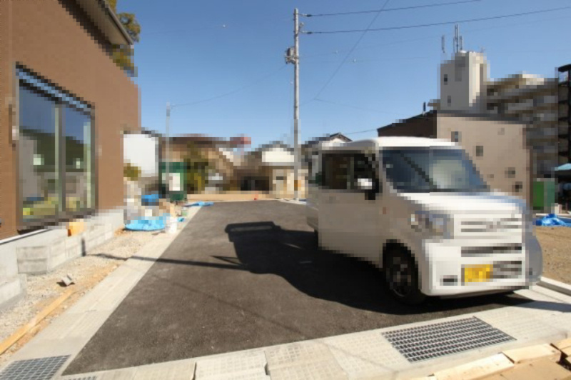 石立町　建築条件付き　売土地　3号地　（全8区画）の前面道路含む現地写真