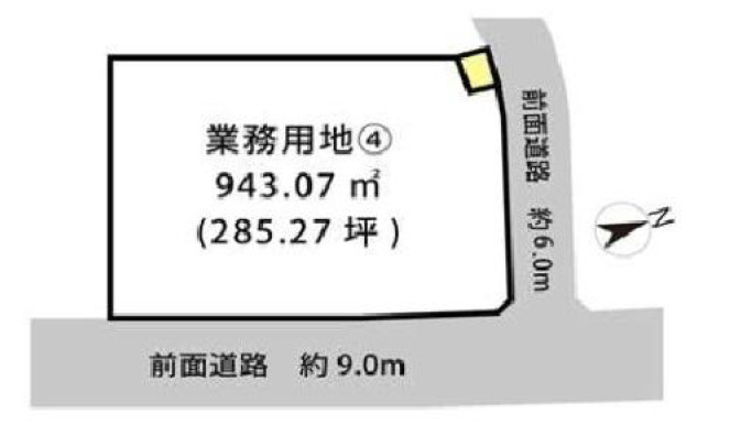 草津市山田町の事業用地の区画図
