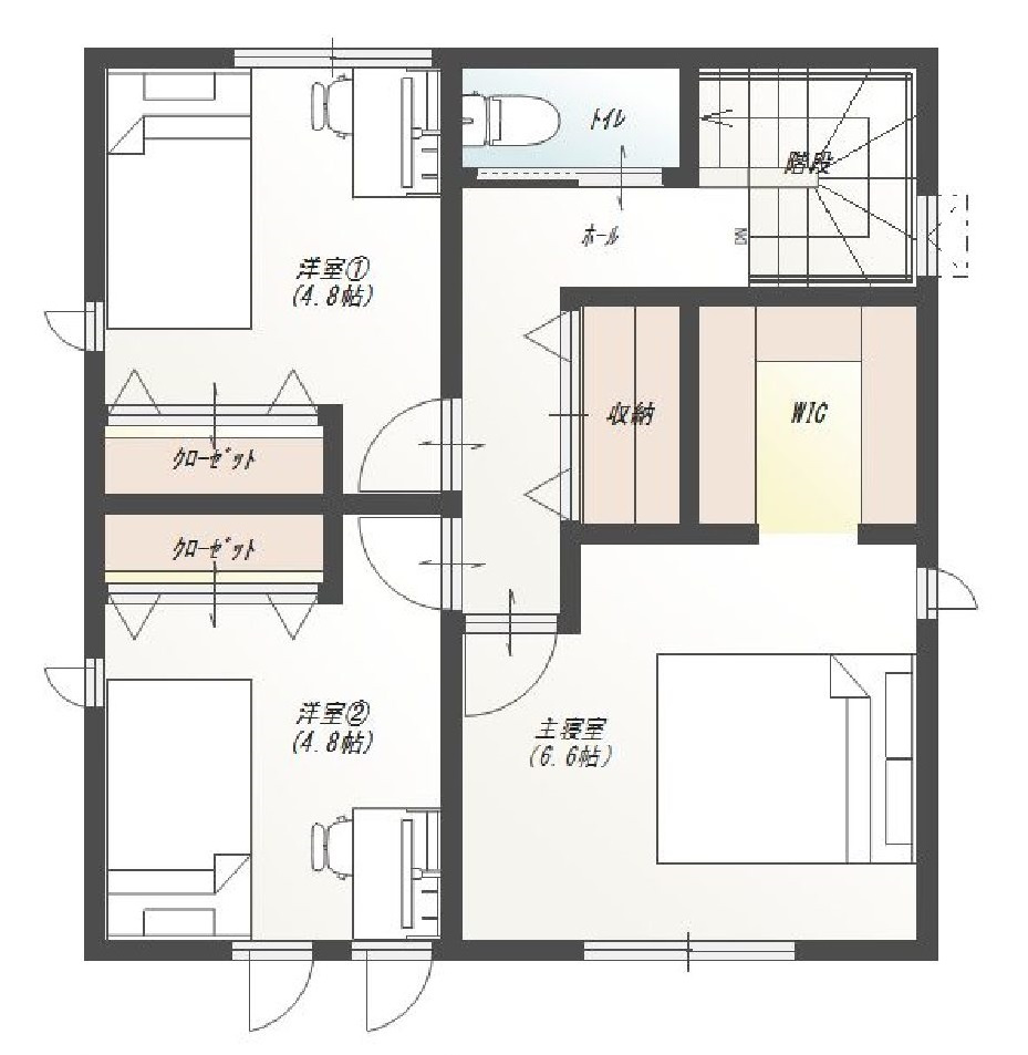 石立町　建築条件付き　売土地　5号地　（全8区画）の参考プラン|2Ｆ