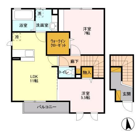 メゾン・ド・ヴェルジェ Aの間取り