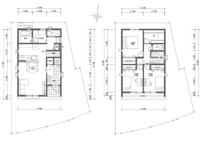 石立町　建築条件付き　売土地　8号地　（全8区画）の参考プラン|プラン例　建物価格　2,563万円　建物面積　89.44㎡　（約27.06坪）
