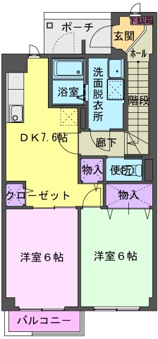 タウンコートKの間取り|寝る・食べる・くつろぐ。ちゃんと分けられる間取り。