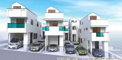 【外観パース】 | 旭区白根4丁目新築分譲住宅【2LDK+2S/駐車1台可能/鶴ヶ峰駅徒歩10分/生活利便性◎】全6棟