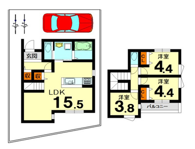 【参考プラン】 | 御陵谷町　建築条件無し売土地 | 建物プラン図　建延70.79㎡
