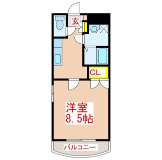 【間取り】 | サン・ブルー | 1K