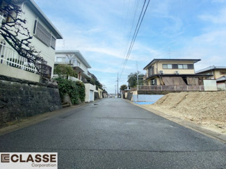 【前面道路含む現地写真】 | 宇治市琵琶台3丁目　売土地　建築条件無し