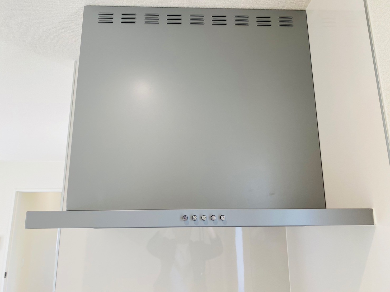 リナージュ／大津町大津第1期／２号棟のキッチン|シンプルでお掃除もしやすい！お洒落な換気扇☆