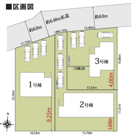 リナージュ／大津町大津第1期／２号棟の区画図|3区画分譲中♪違ったタイプをご用意☆内覧ご予約受付中です☆