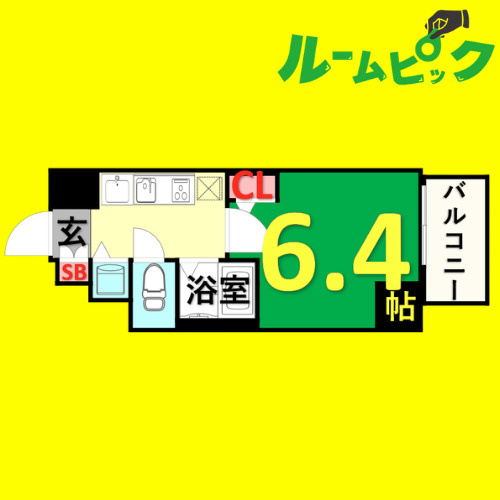 プレサンスSAKAE白川公園Ⅱ　名古屋市賃貸　仲介手数料無料の間取り
