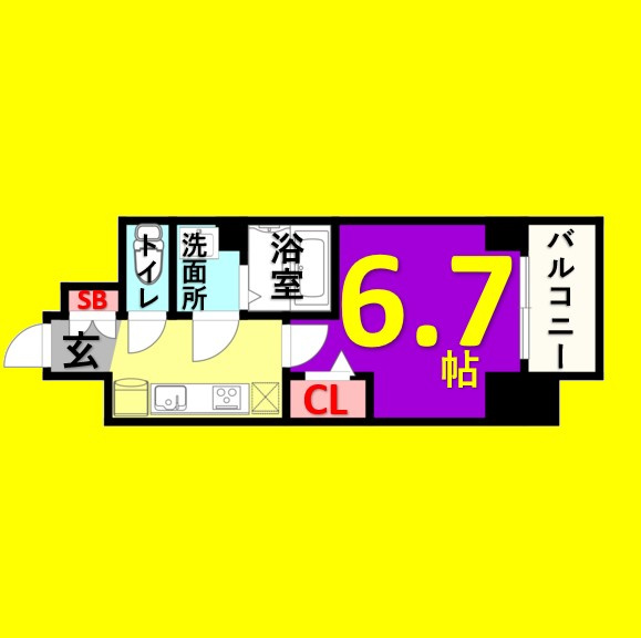 プレサンス鶴舞ファースト　名古屋市賃貸　仲介手数料無料の間取り