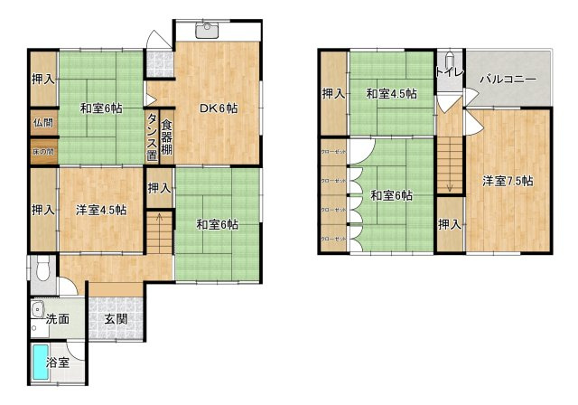 古尾戸建ての間取り