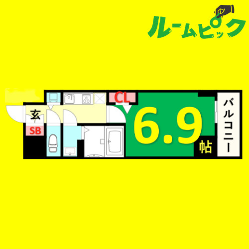 M-Luxe丸の内　名古屋市賃貸　仲介手数料無料の間取り