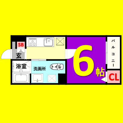 smile栄　名古屋市賃貸　仲介手数料無料の間取り