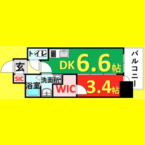 エステムコート名古屋新栄Ⅳネスト　名古屋市賃貸　仲介手数料無料の間取り