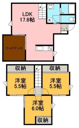 合志市幾久富のアパートの間取り