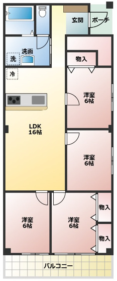 【間取り】 | スカイハイツ熊本C棟