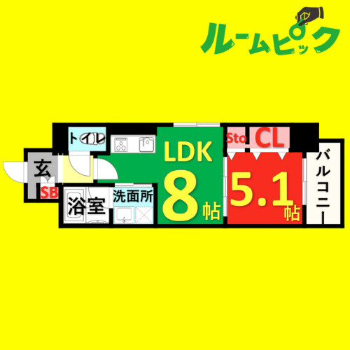 パークゲート栄白川　名古屋市賃貸　仲介手数料無料の間取り