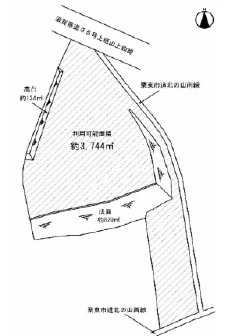 栗東市上砥山の事業用地の区画図